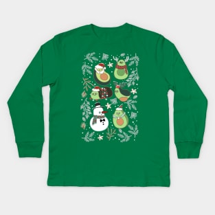 Christmas Avocado Kids Long Sleeve T-Shirt